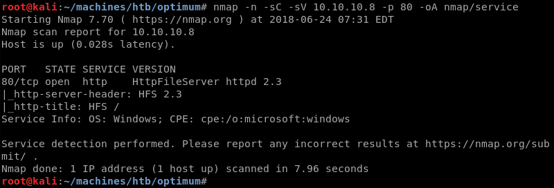 “Nmap Service Scan”