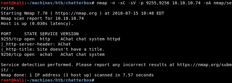 “Nmap Service Scan”