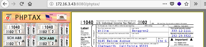 “Firefox PHPTax Application”